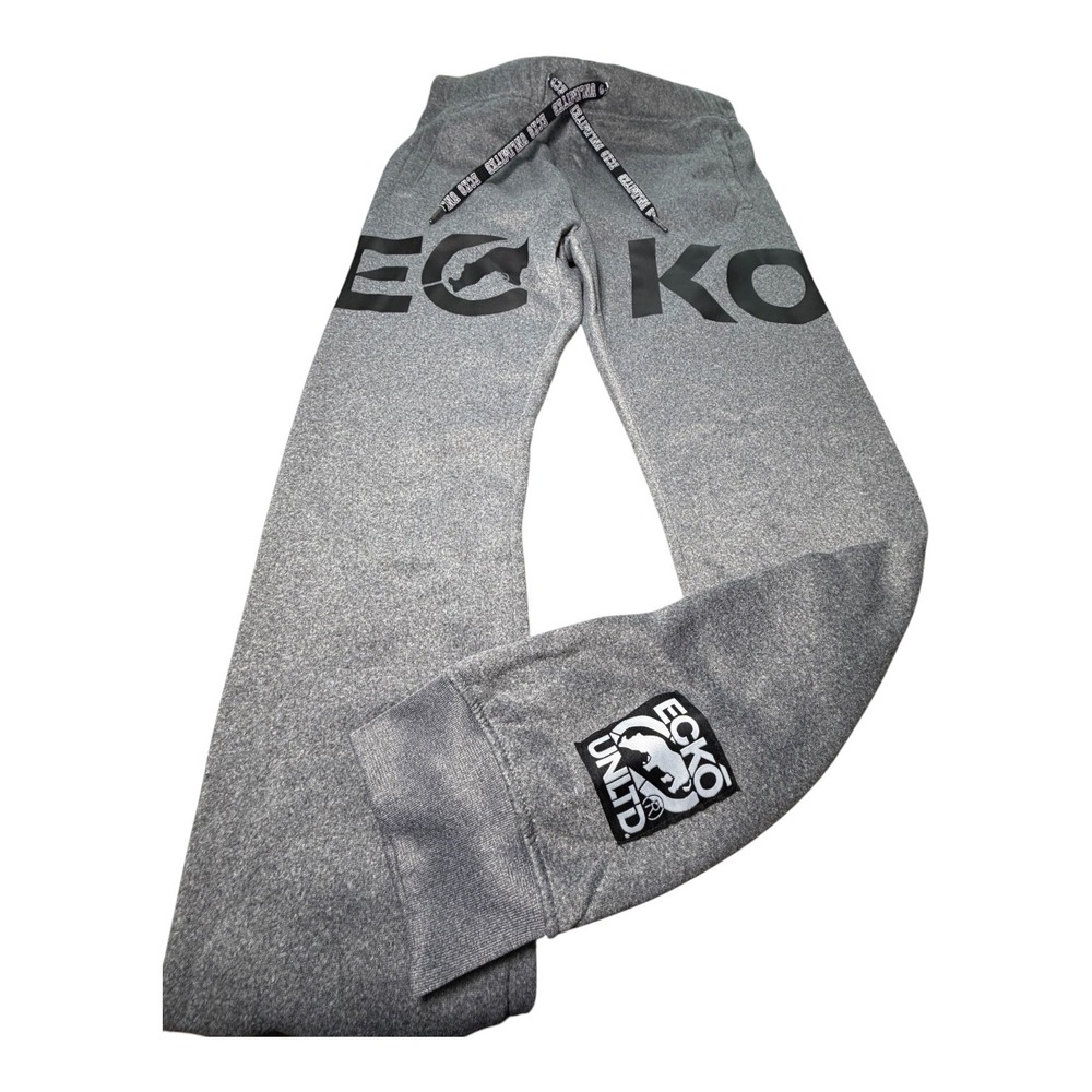 Ecko Unltd Mens Fleece Jogger Sweatpants Grey Logo Graphic Pants Large NWT